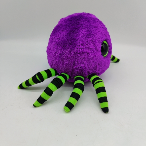 TY Beanie Boos - CRAWLY the Purple Halloween Spider Plush - Picture 5 of 6